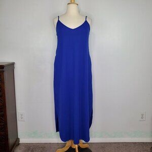 Huskary Blue Casual Spaghetti Strap Sleeveless Long Maxi Dress NEW NWT Size XL